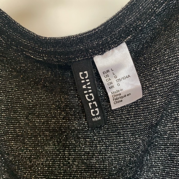 Silver and black sparkly long sleeve shirt - Picture 2 of 4